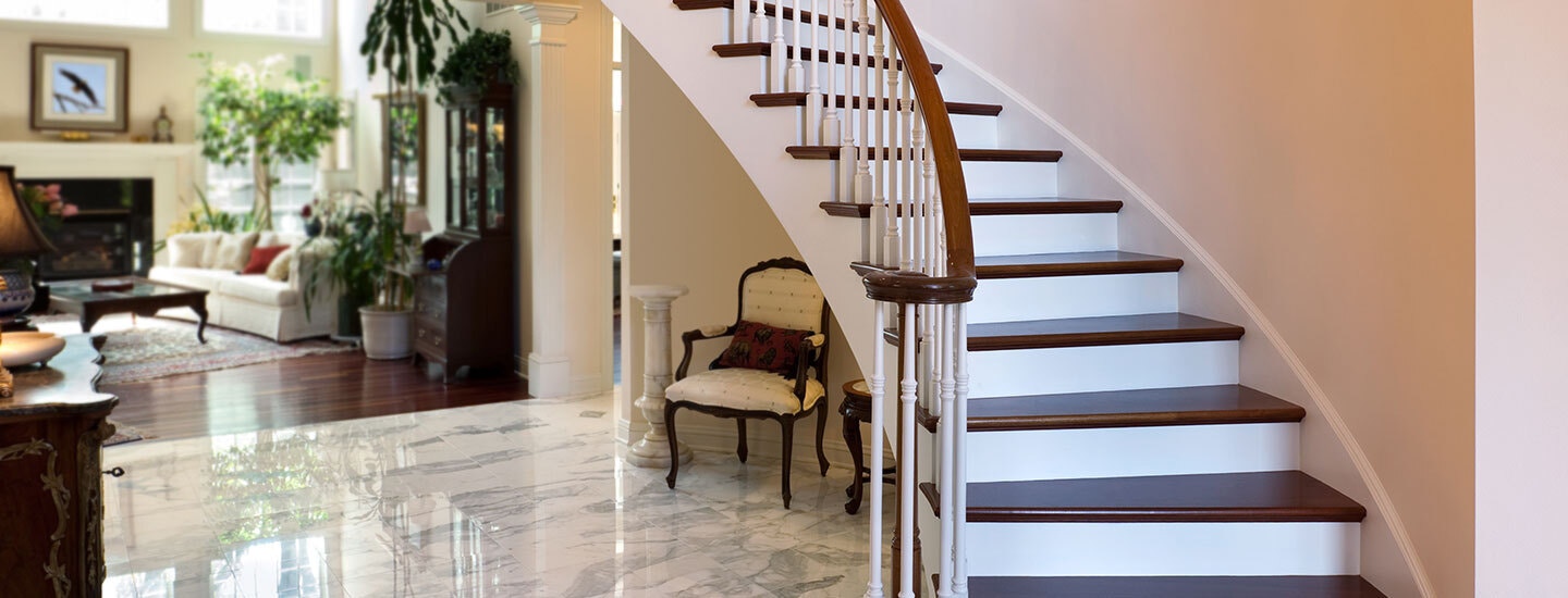 Staircase inside a newly constructed home