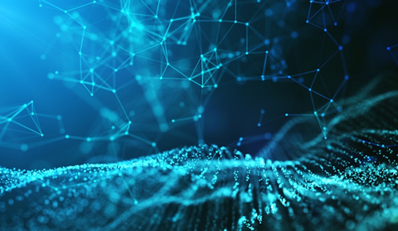 AI-Powered Digital Networks in B2B eCommerce Abstract blue digital network visualizing AI integration in B2B eCommerce systems