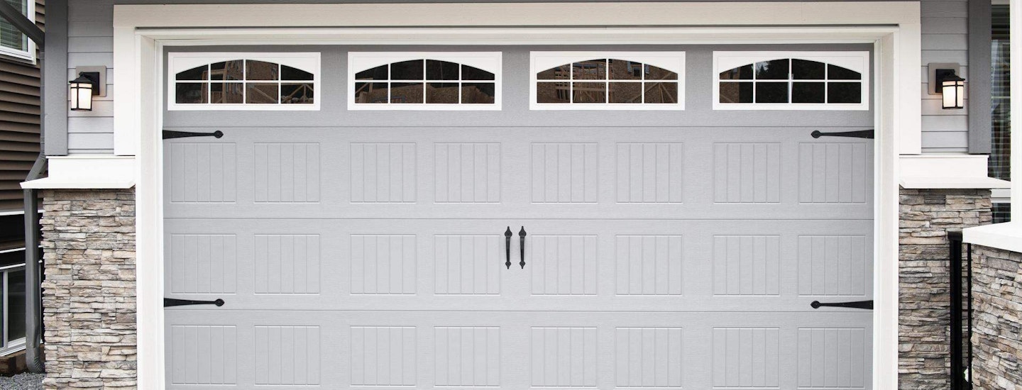 Garage door on a newly constructed home