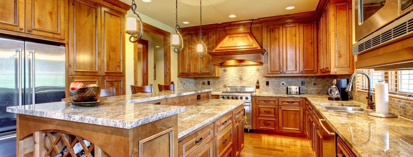 View of cabinets in the kitchen of a newly constructed home