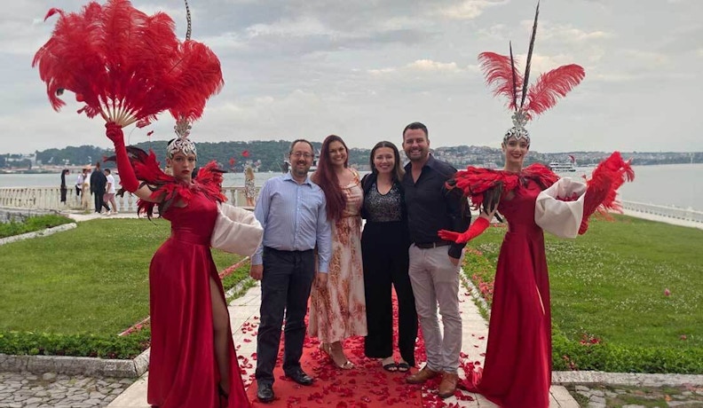 ECI Team at BMF All Industry Conference 2023 ECI Spruce team posing at the BMF Conference venue in Istanbul